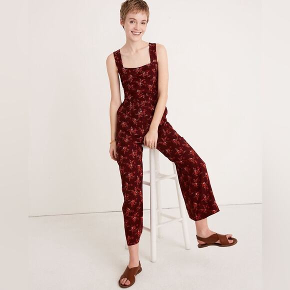Madewell Apron Bow-Back Jumpsuit in Windowbox Floral Women’s size 0 - Picture 3 of 11